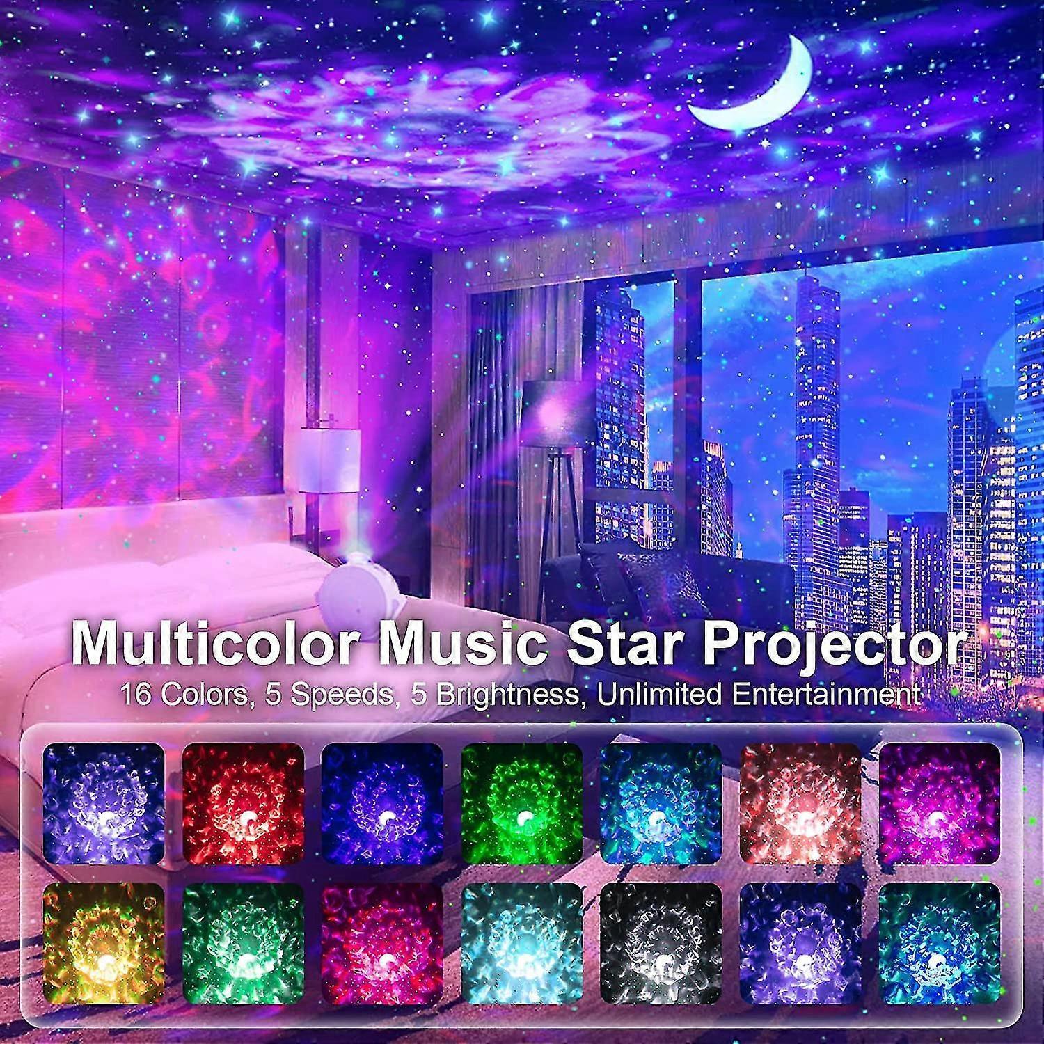 4-in-1 Galaxy Projector with Tooth Serrated Remote - 18 Sky Patterns