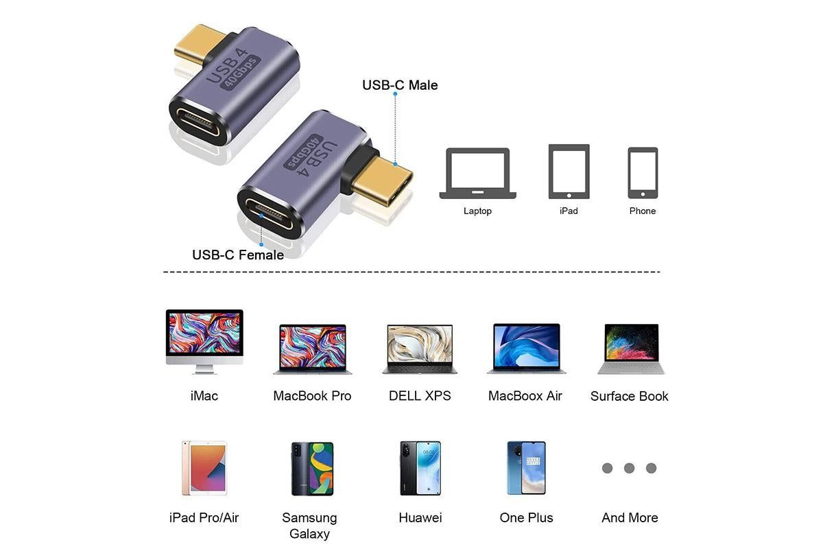 5 Pcs USB4.0 40Gbps Type C Male/Female to USB C Female Adapter Extender USB C Coupler 40Gbps Data Transfer