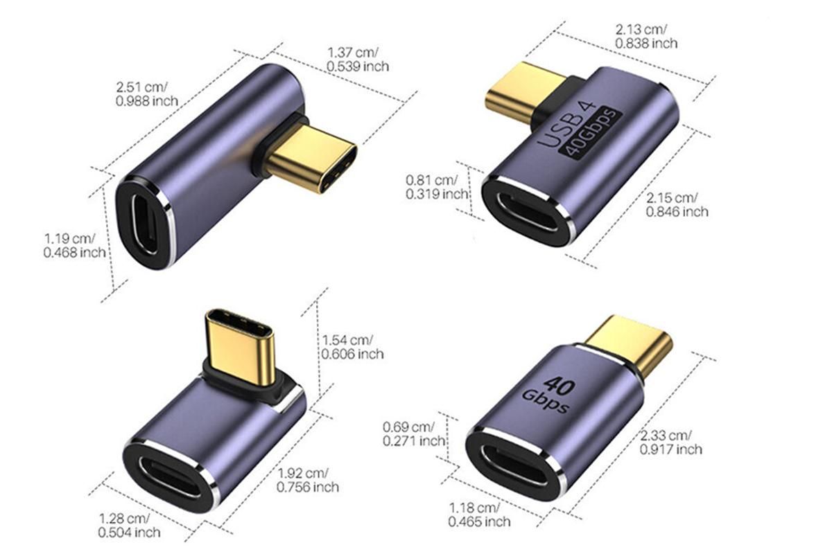 5 Pcs USB4.0 40Gbps Type C Male/Female to USB C Female Adapter Extender USB C Coupler 40Gbps Data Transfer