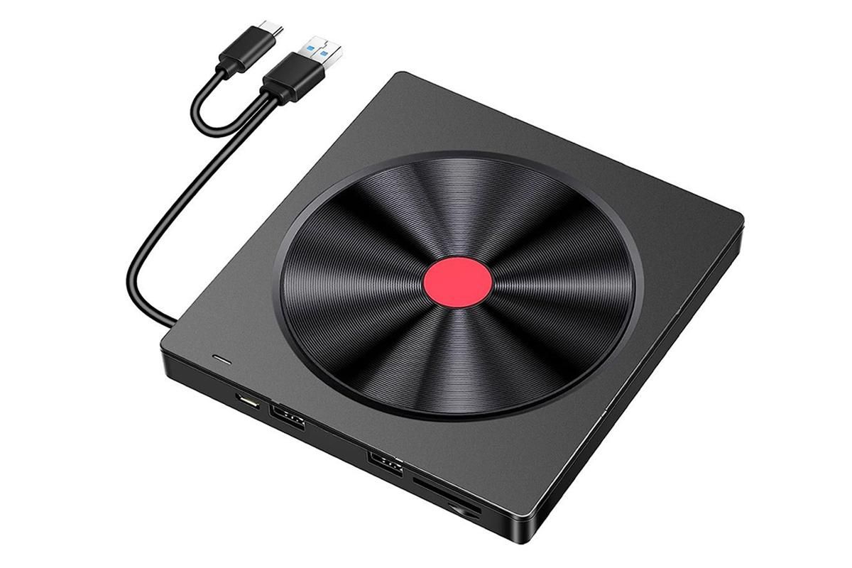 5 in 2 Computer External CD DVD Drive USB 3.0 Portable Optical Drive Burner for Windows Mac Linux
