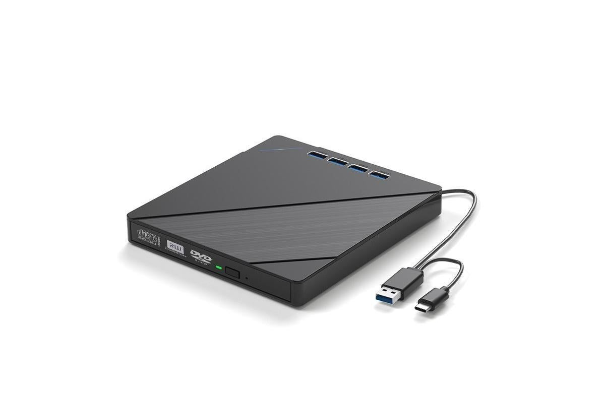 7 in 1 External CD DVD Drive USB 3.0 Burner Writer with Card Reader for Laptop