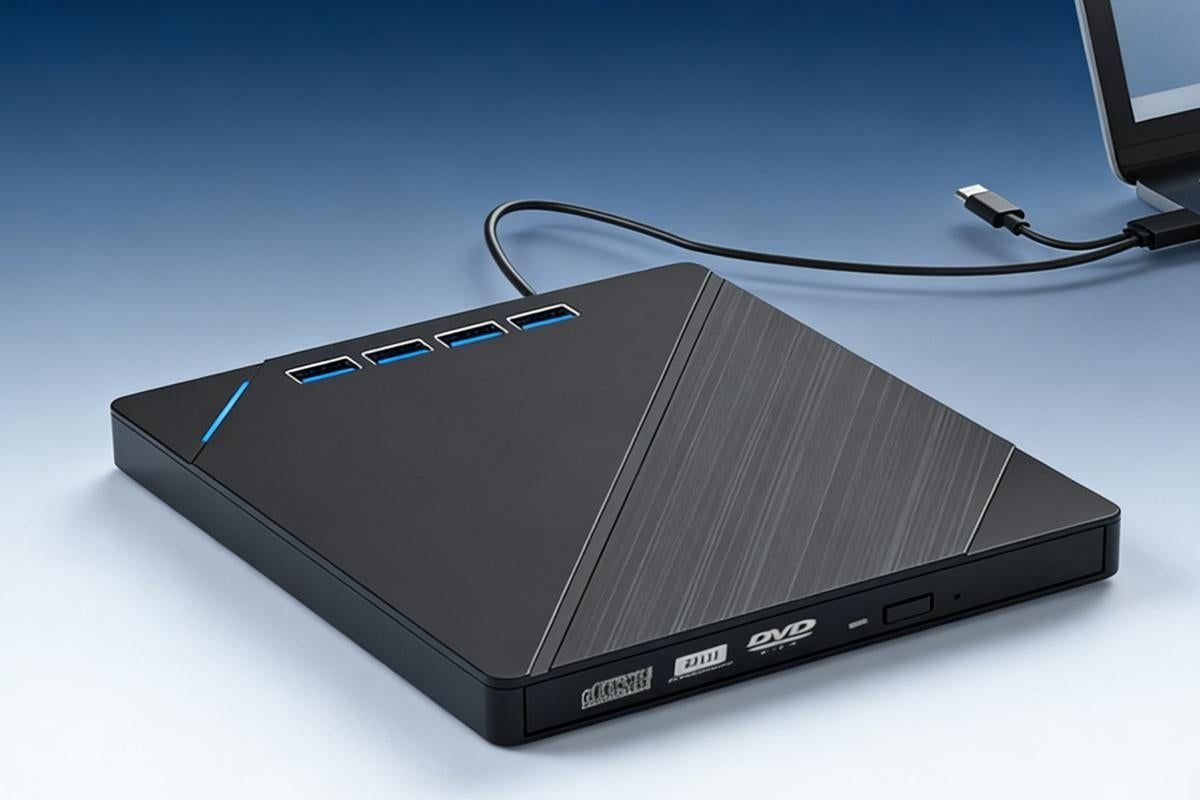 7 in 1 External CD DVD Drive USB 3.0 Burner Writer with Card Reader for Laptop