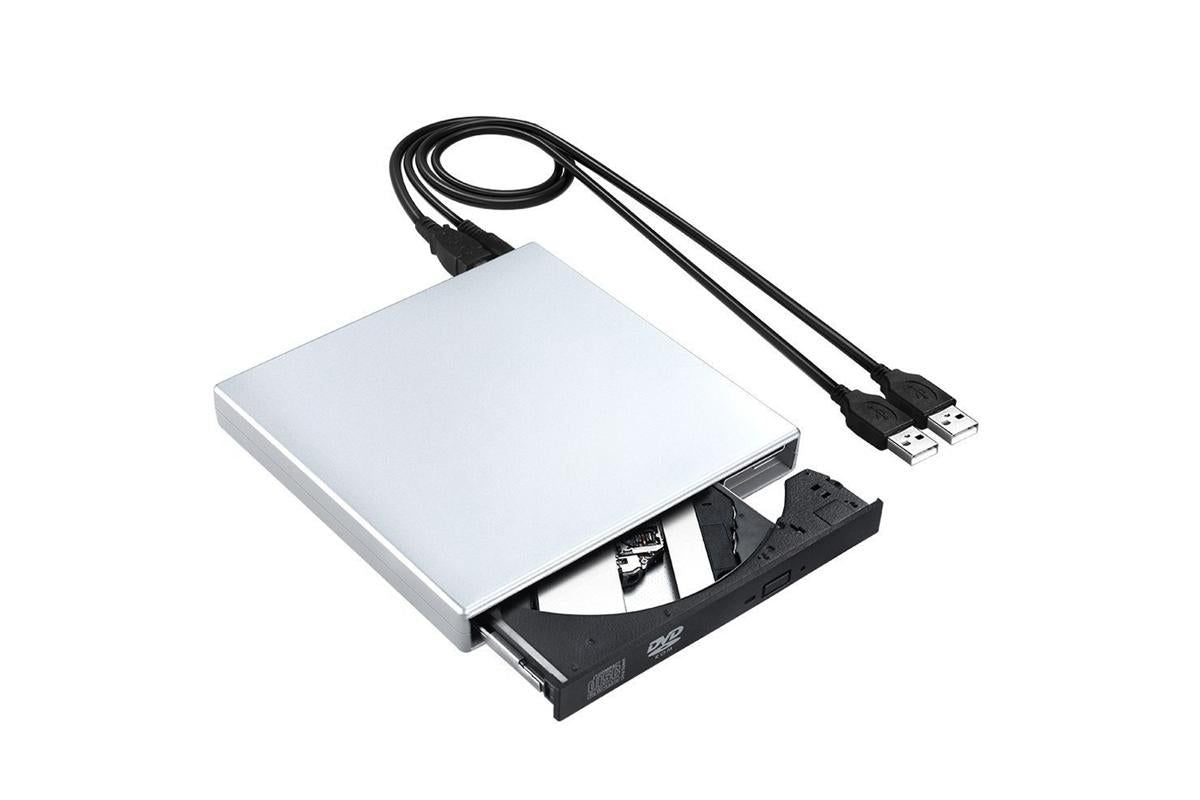USB 2.0 Slim Protable External CD-RW Drive Writer Player for Laptop Notebook PC Desktop Computer -Silver