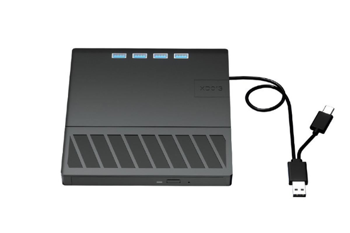 USB 3.0 & Type-C External DVD Drive with 7-in-1 Function - CD/DVD Burner & Card Reader for Laptop