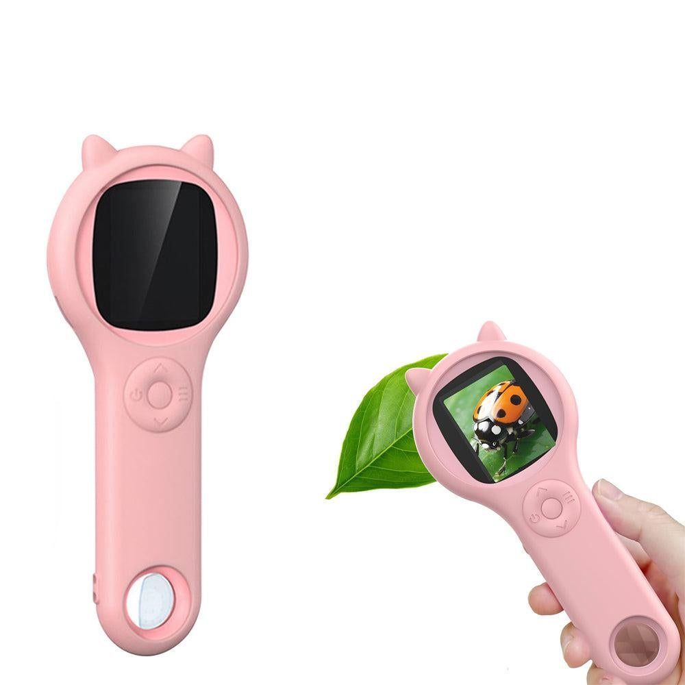 Digital Microscope Handheld 500X Magnifier with LED Light Science Toy for Age 4+