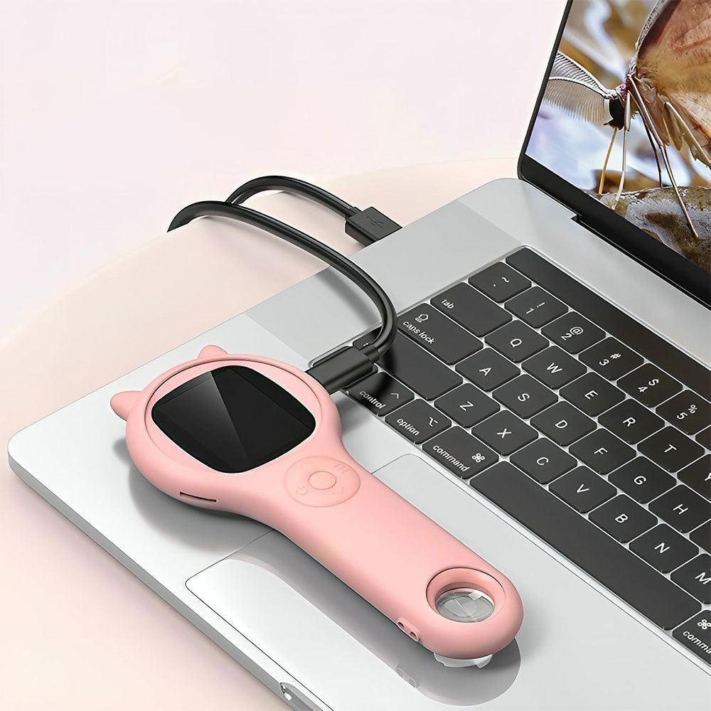 Digital Microscope Handheld 500X Magnifier with LED Light Science Toy for Age 4+