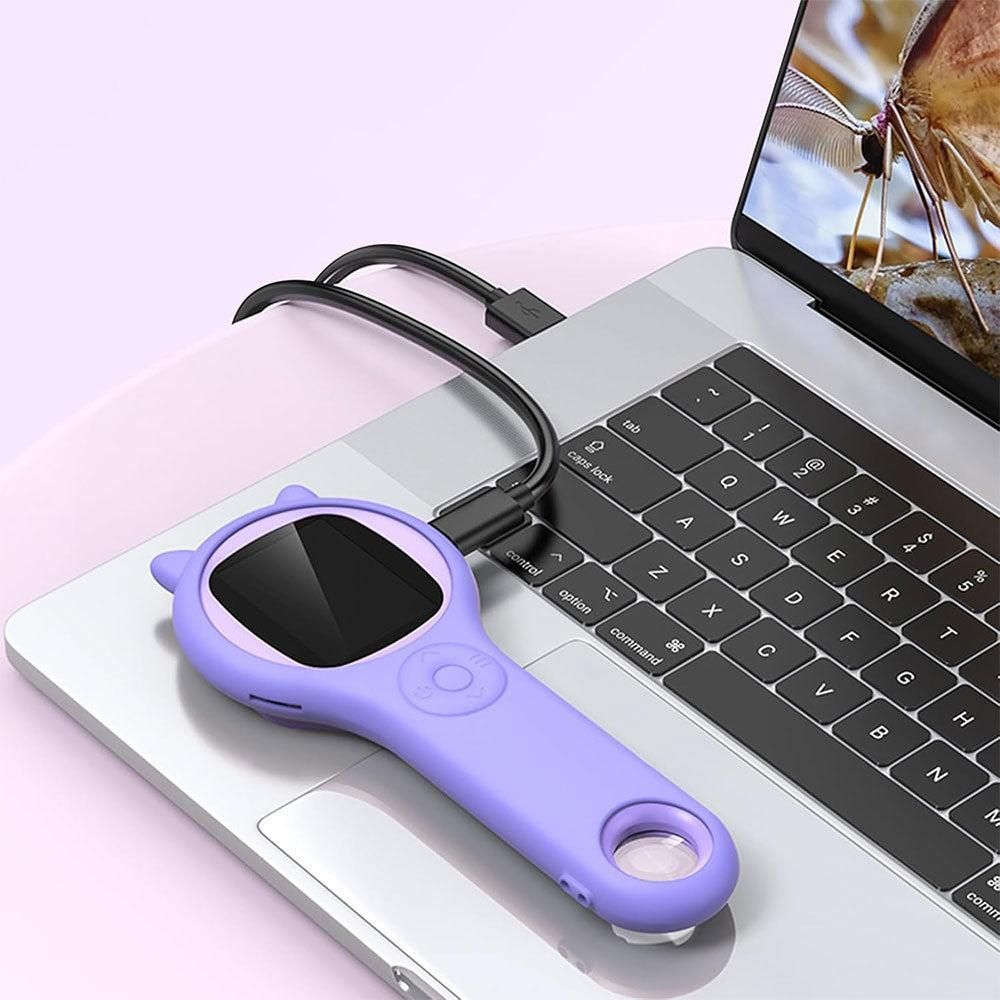 Mini Pocket Handheld Microscope Educational Science Tool for Christmas or Birthday - Purple