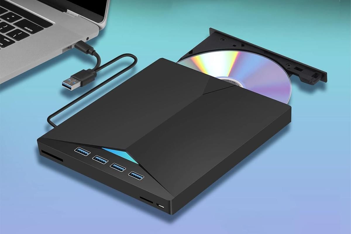 External CD/DVD Drive USB 3.0 Ultra-Slim Portable Burner Writer Compatible with Mac Os Windows 11 10 7
