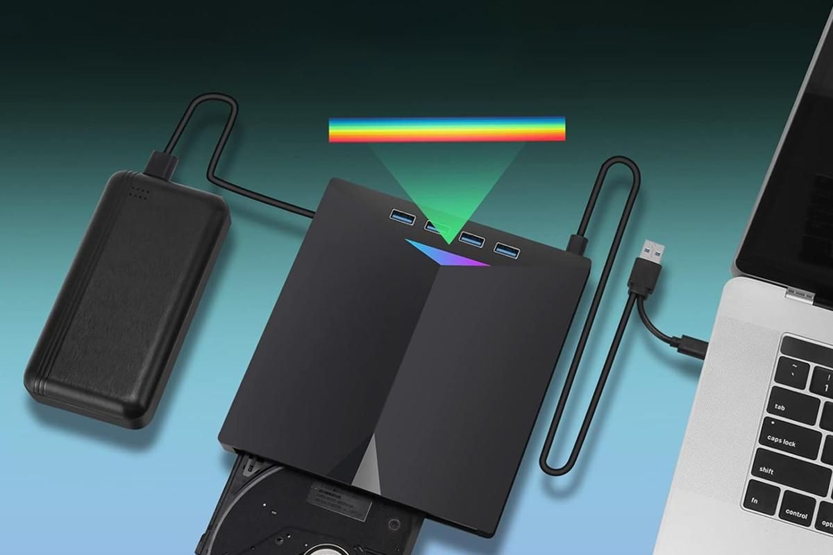External CD/DVD Drive USB 3.0 Ultra-Slim Portable Burner Writer Compatible with Mac Os Windows 11 10 7
