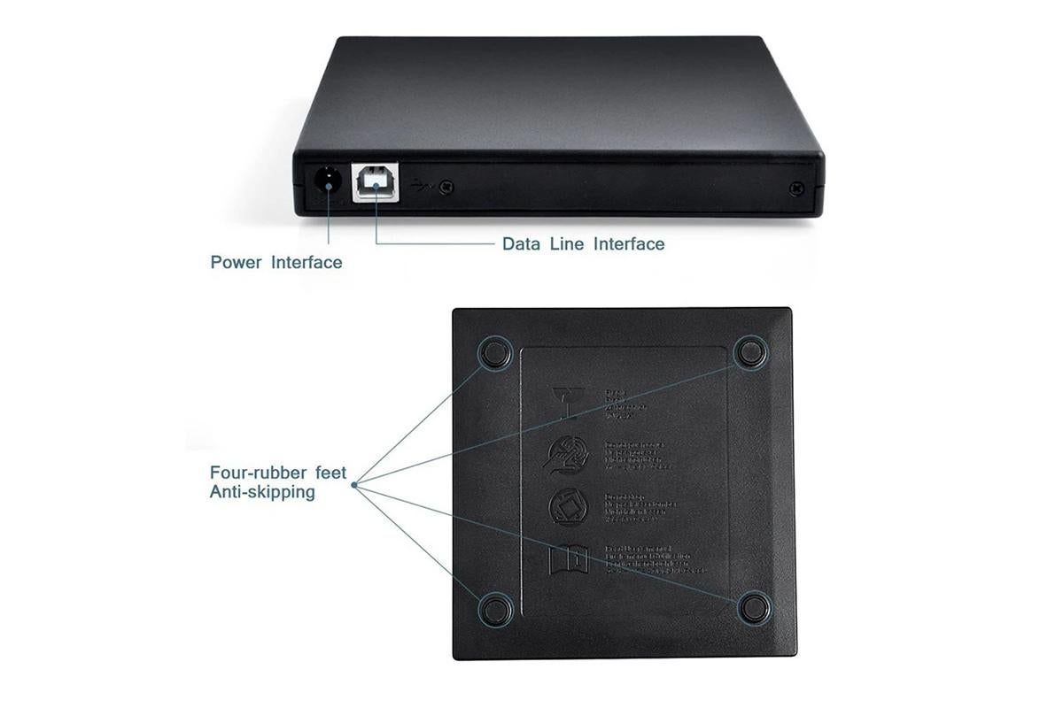 External CD RW Writer Player Protable USB 2.0 Drive for Laptop Notebook PC Desktop Computer-Black