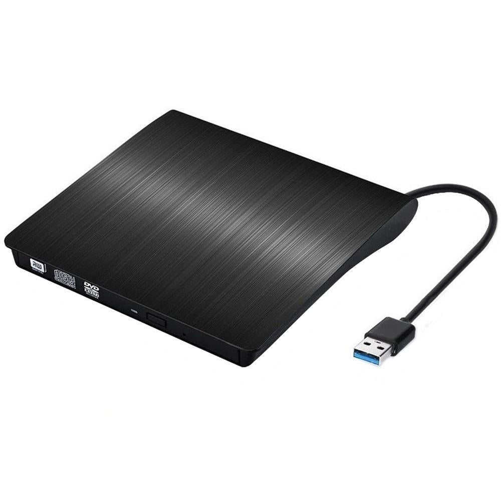 External CD Drive USB 3.0 Slim DVD Burner High Speed Data Transfer for Laptop Desktop Black