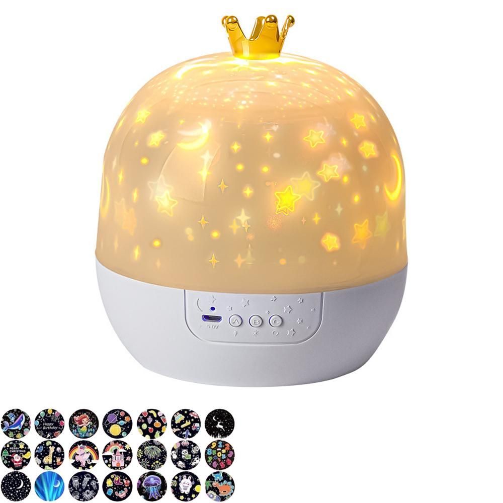 Crown Star Projector with 21 Films Bluetooth Speaker and Remote Control For Gift
