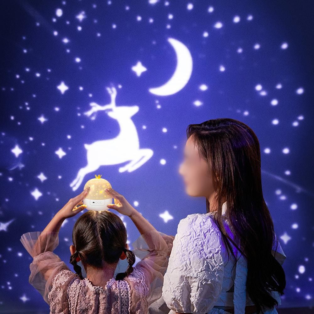 Crown Star Projector with 21 Films Bluetooth Speaker and Remote Control For Gift