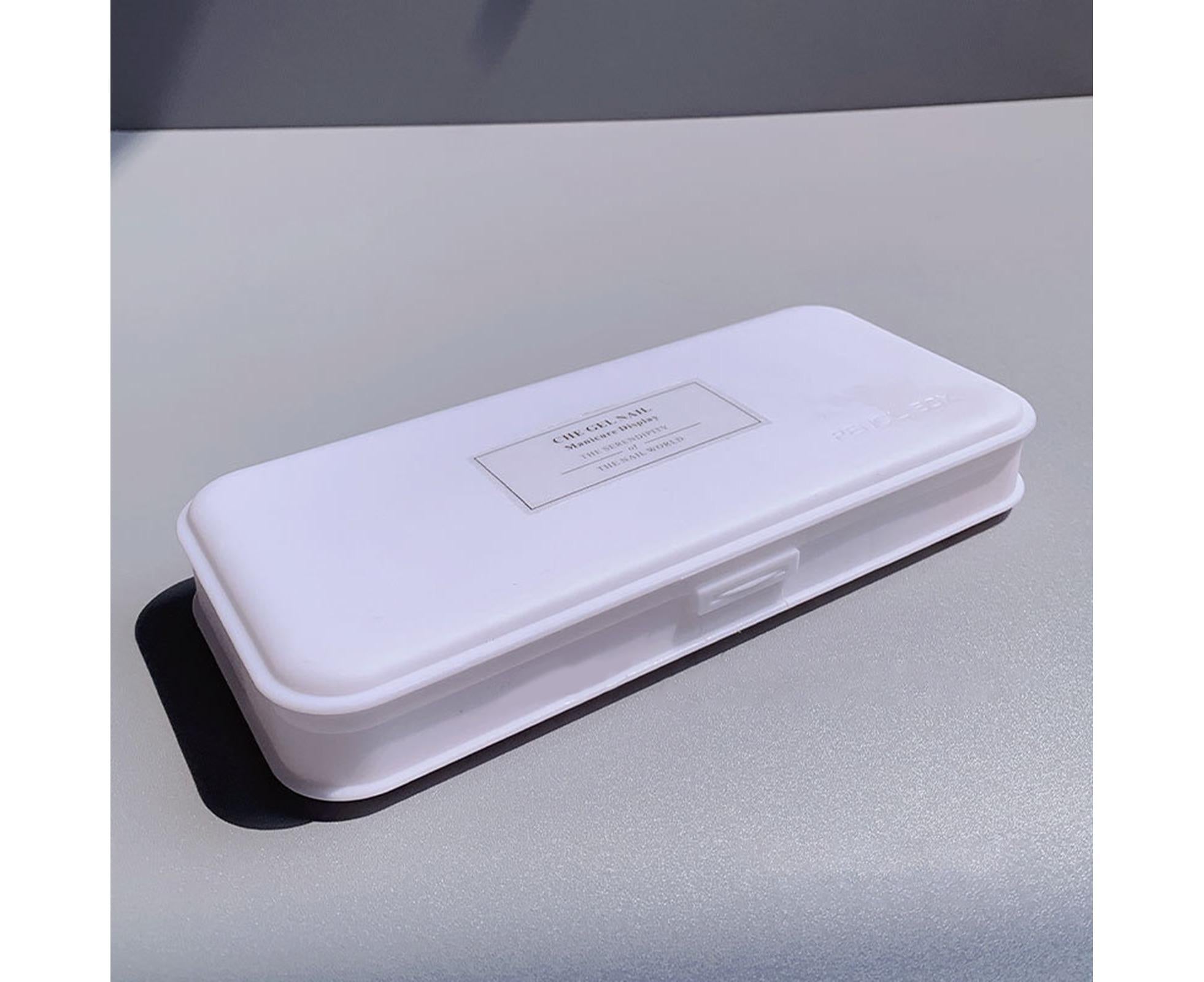 Nail Tools Box Nail Accessories Organizer Plastic Storage-White