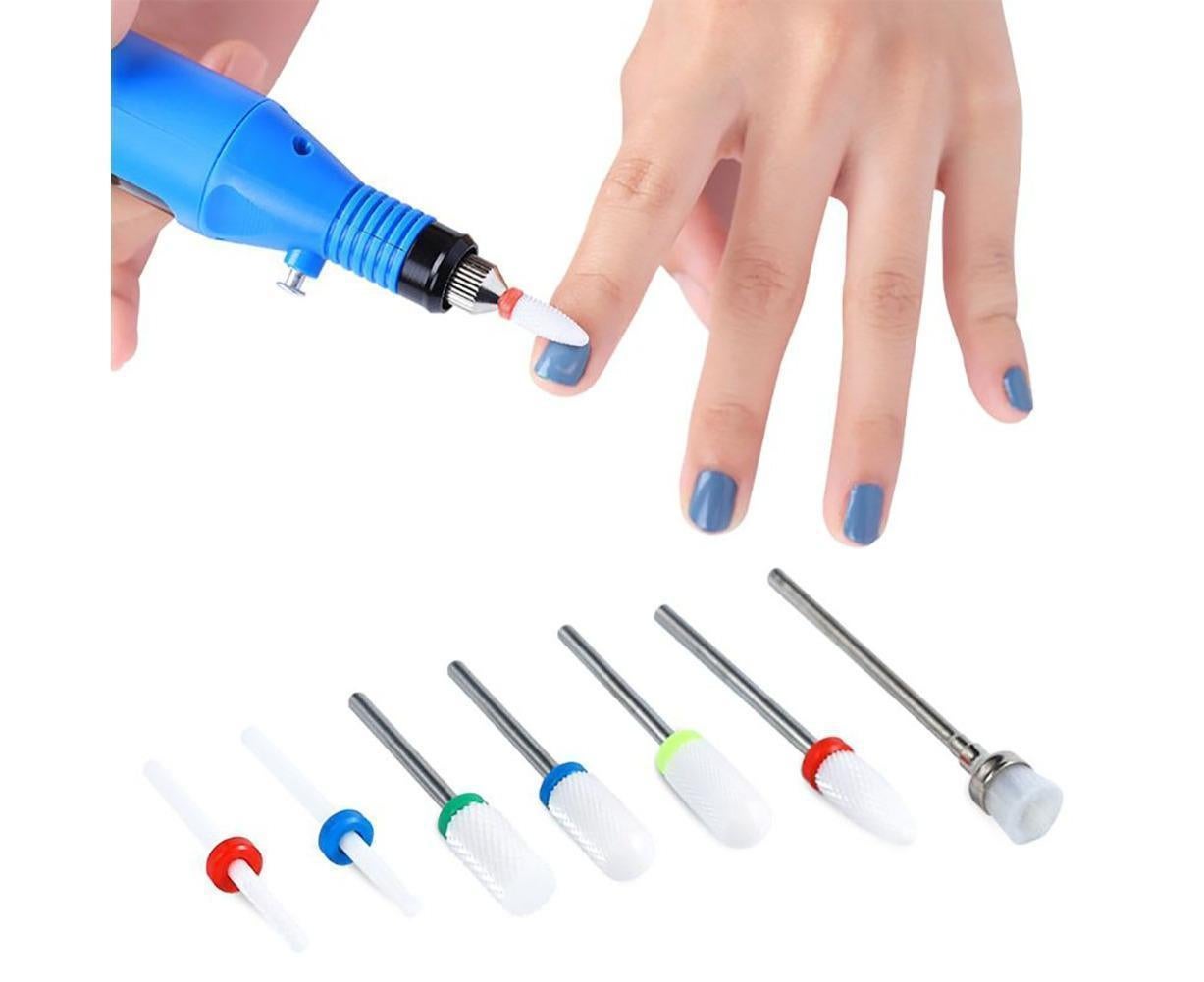 7Pcs Tungsten Steel Ceramics Remove Gel Polish Manicure Pedicure Nail Drill Bits-8#
