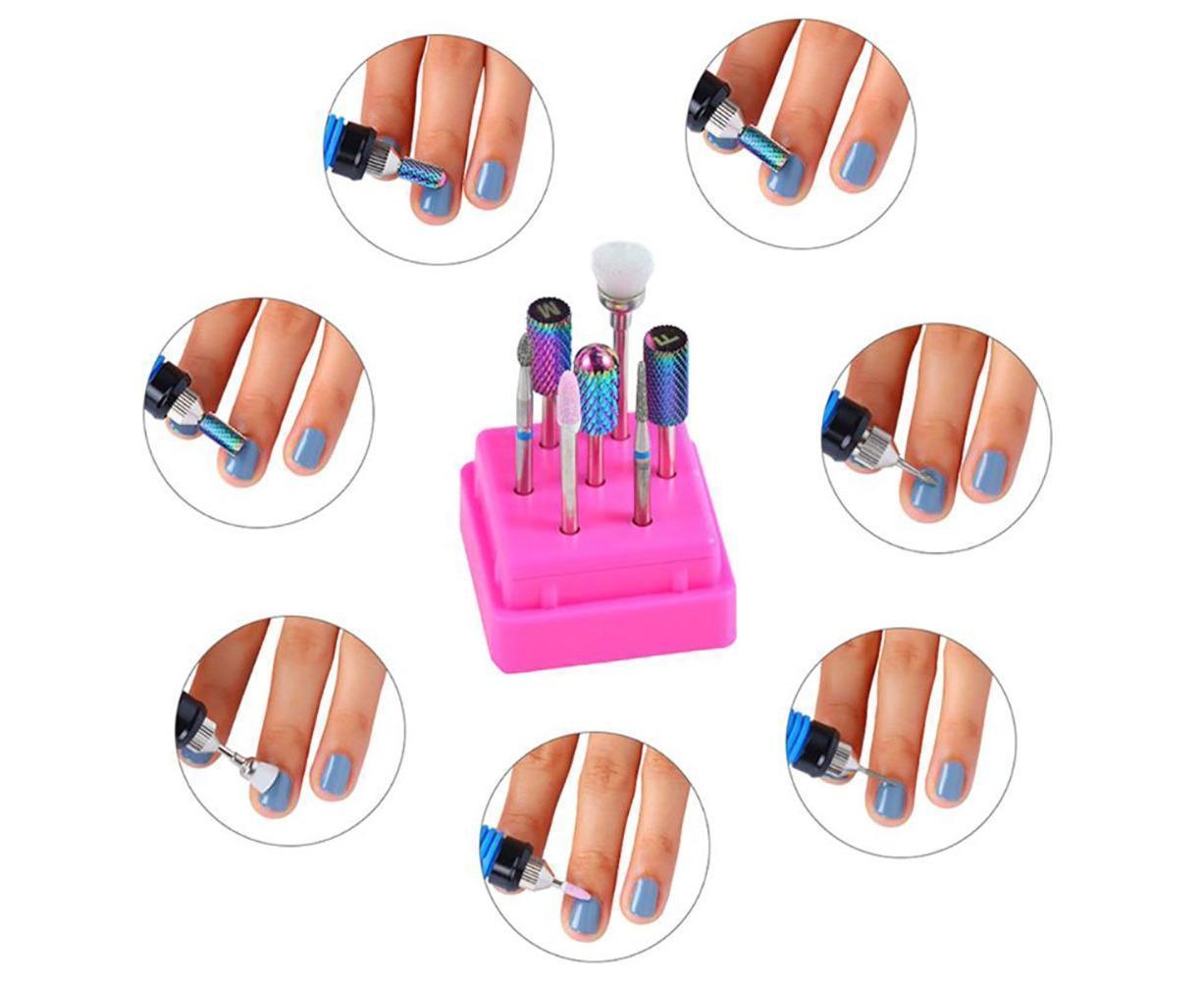 7Pcs Tungsten Steel Ceramics Remove Gel Polish Manicure Pedicure Nail Drill Bits-8#