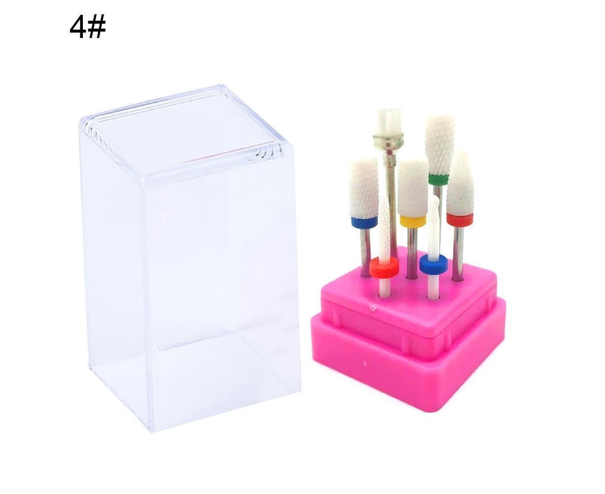 7Pcs Tungsten Steel Ceramics Remove Gel Polish Manicure Pedicure Nail Drill Bits-4#