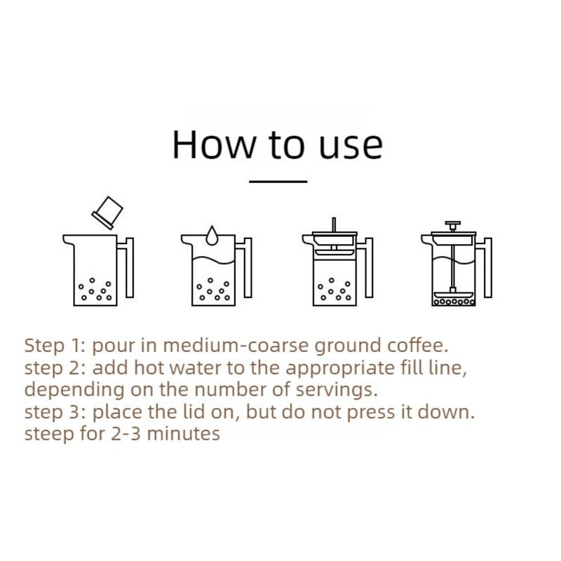 304 Stainless Steel French Press Coffee Maker, Household Hand-Brew Coffee Pot, Includes One Filter—350ML