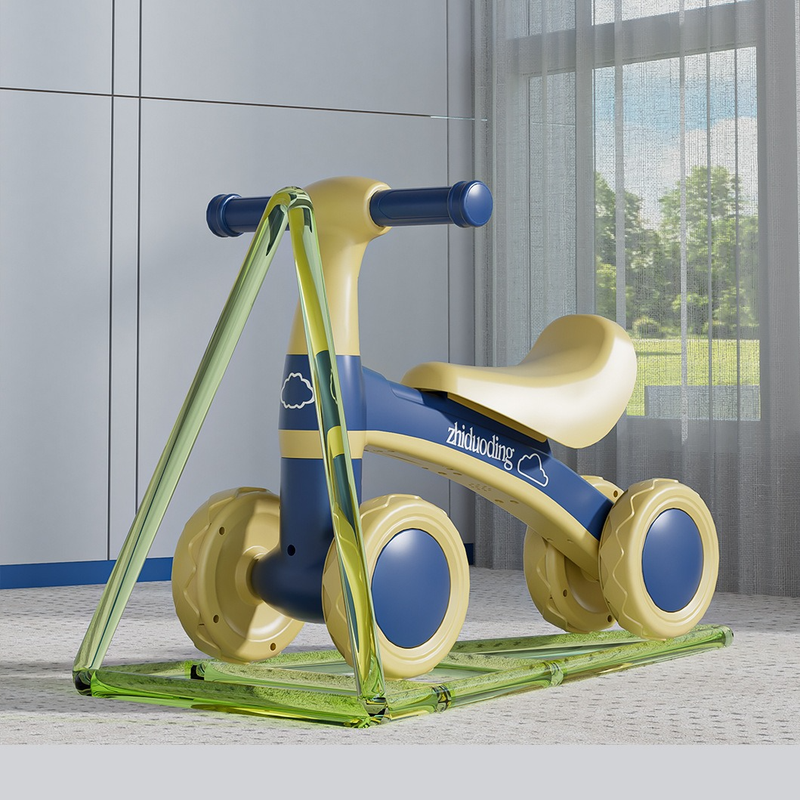 Balance Bike, Pedal-Free Baby Scooter, Toddler Learning Walker with Music for Ages 1–3 – Light Green