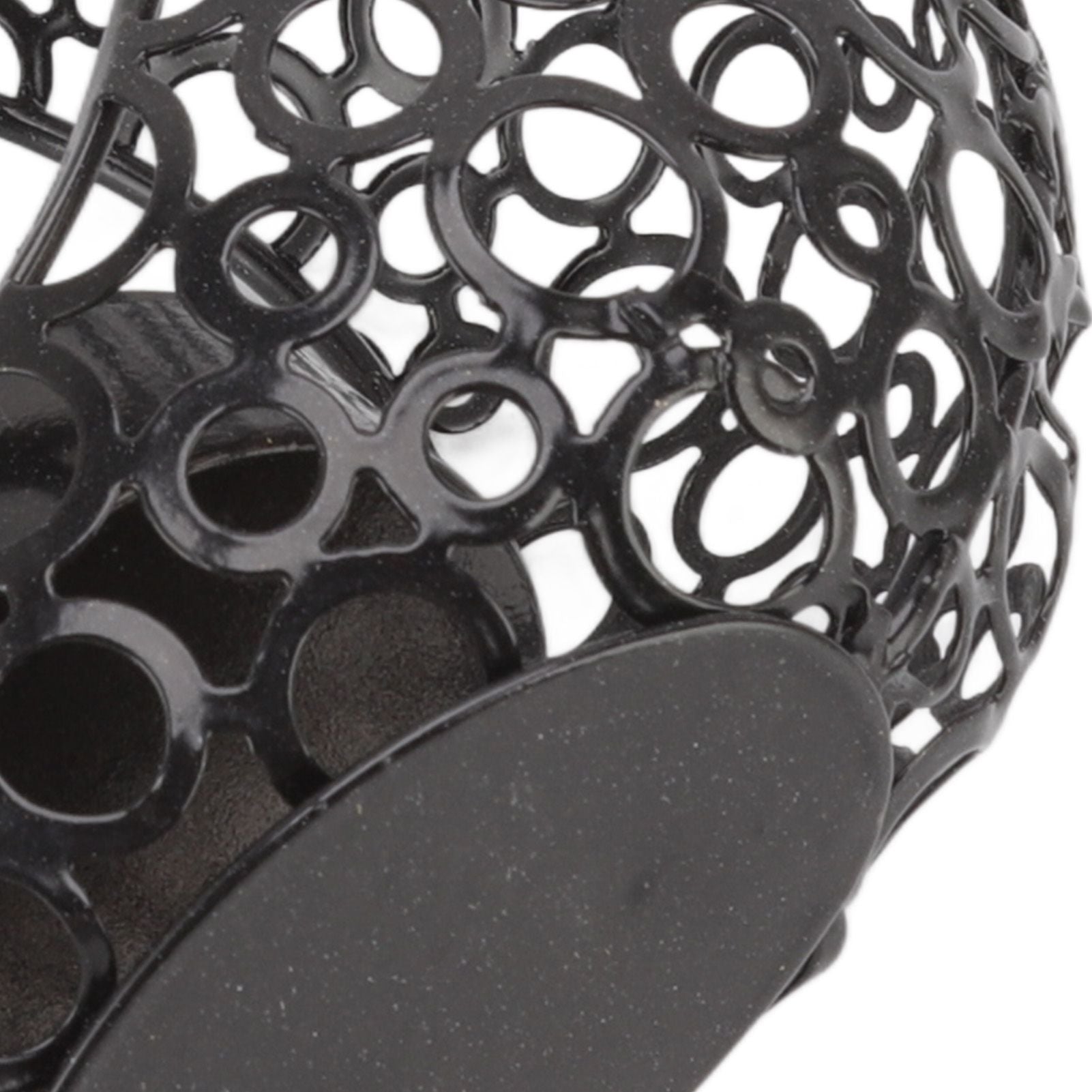 Romantic Moon Candlestick Iron Hollowed Candle Holder for Weddings Christmas Decoration Dining Coffee Table Black