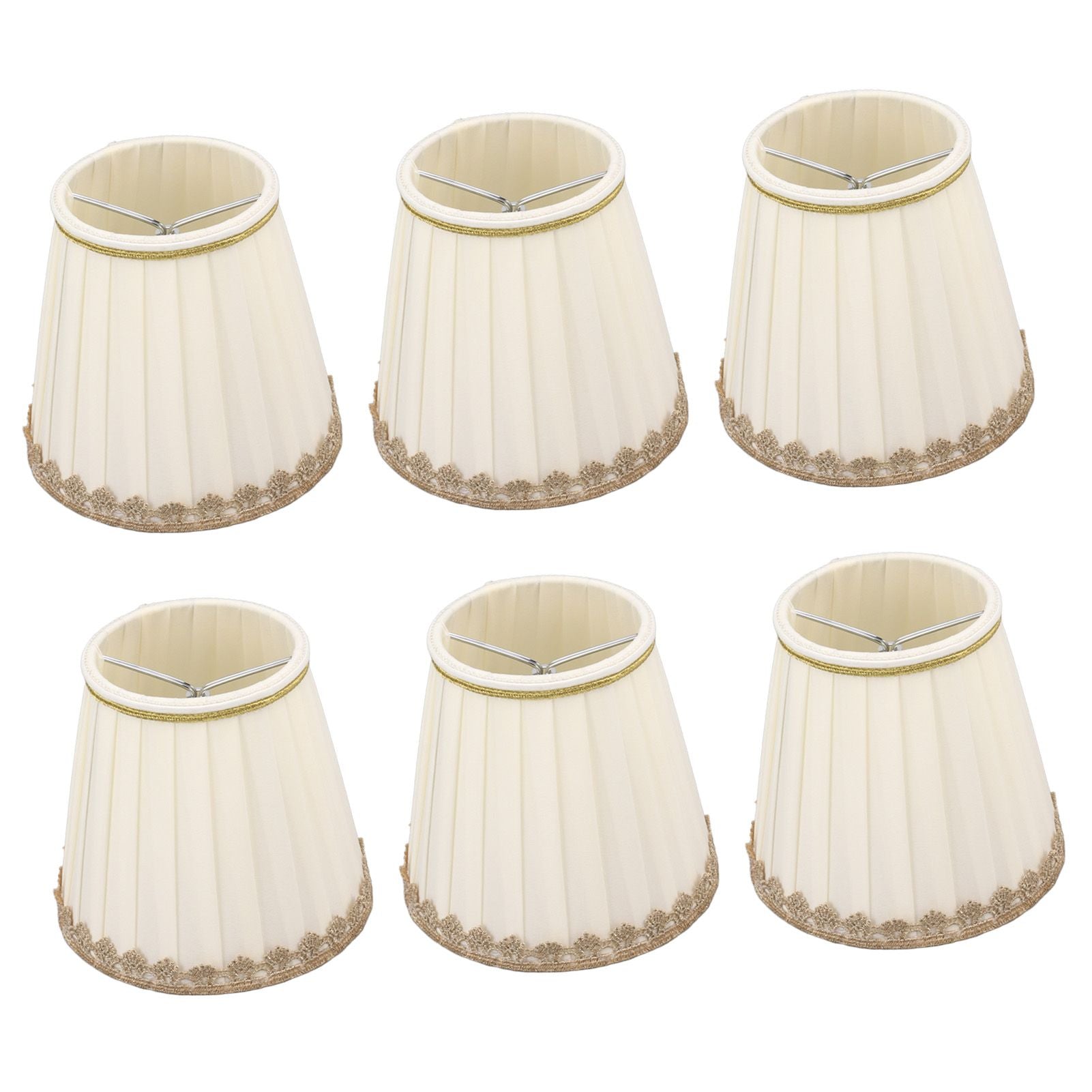 6PCS Candle Lamp Lampshade Clip On Fabrics Lampshades Set for Table Lamp Wall Lamp