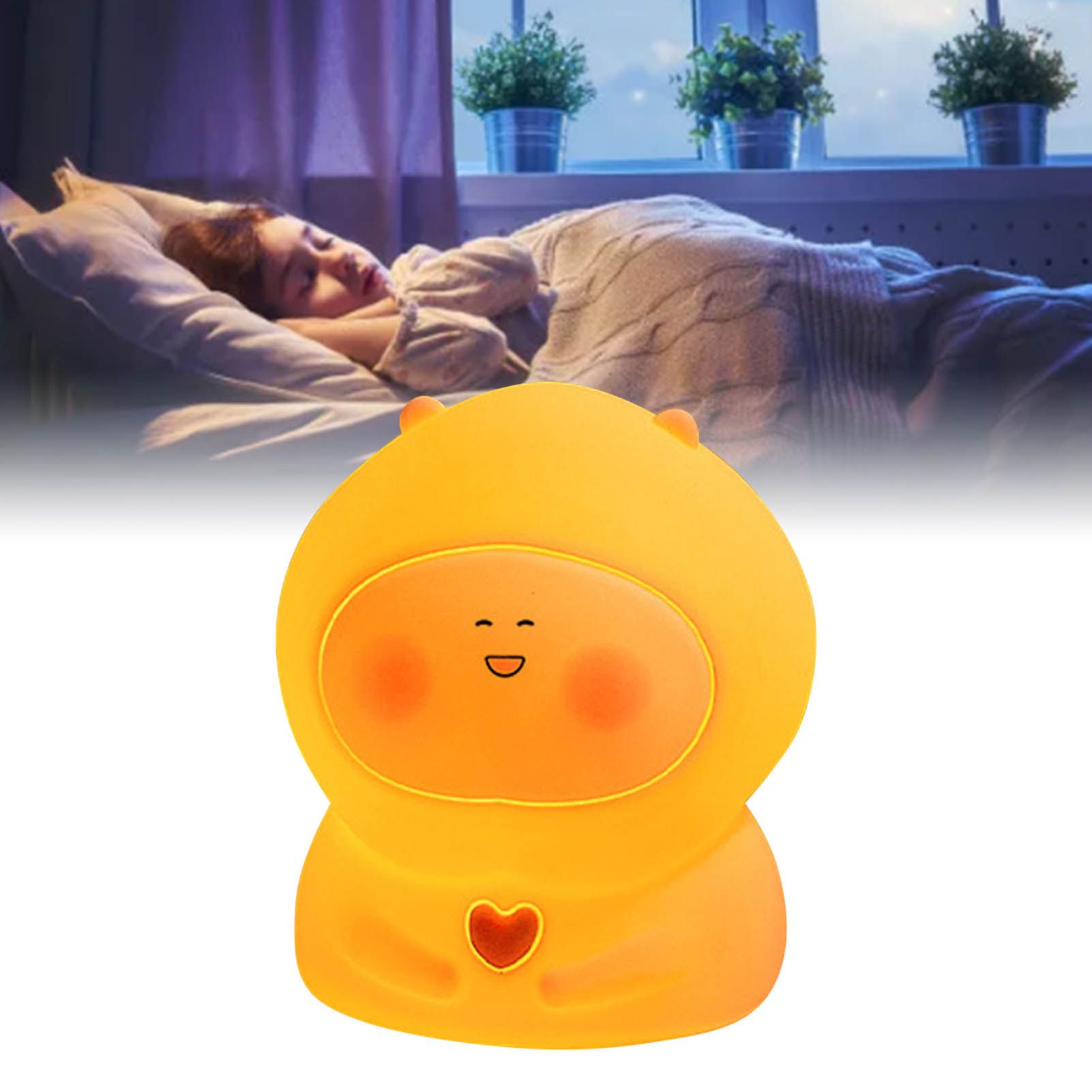 USB Fat Peach Night Tap Lamp with Timing Function Intelligent Colorful Silicone Tap Lamp for Teen Girls Bedroom
