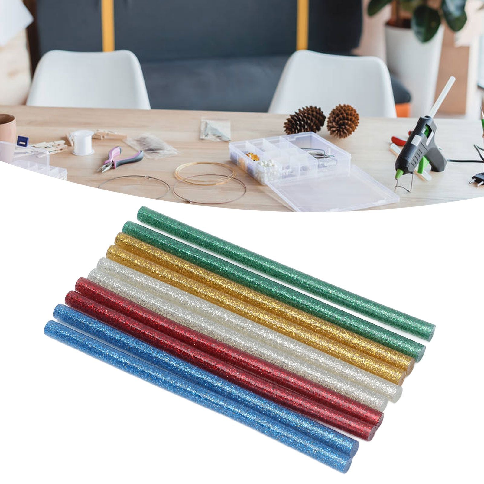 50pcs Full Colour Hot Glue Stick Easy Operation Fast Adhesion Clear Hot Glue Stick 7x140mm