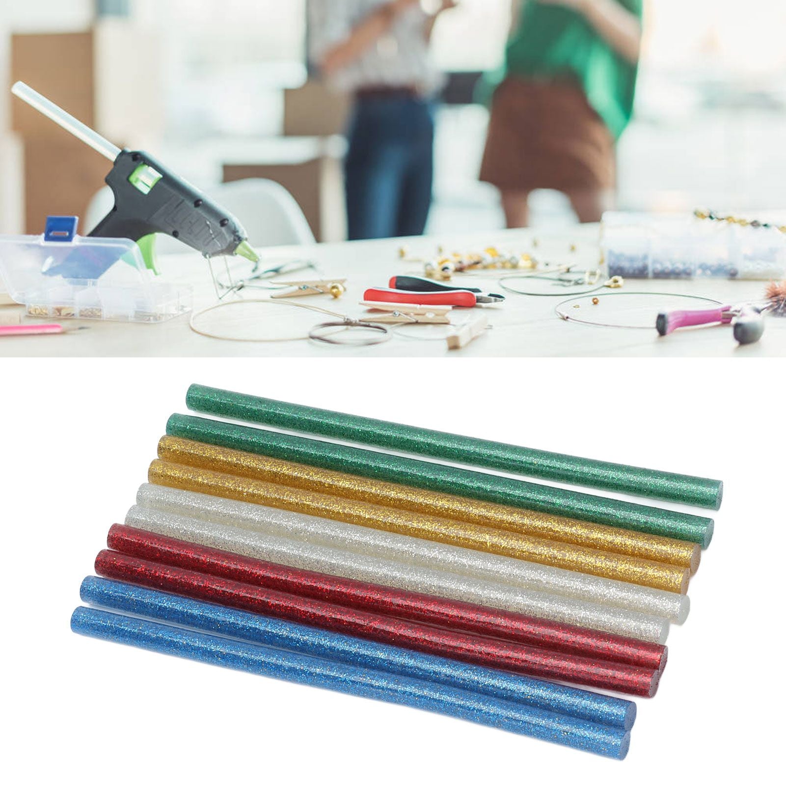 50pcs Full Colour Hot Glue Stick Easy Operation Fast Adhesion Clear Hot Glue Stick 7x140mm