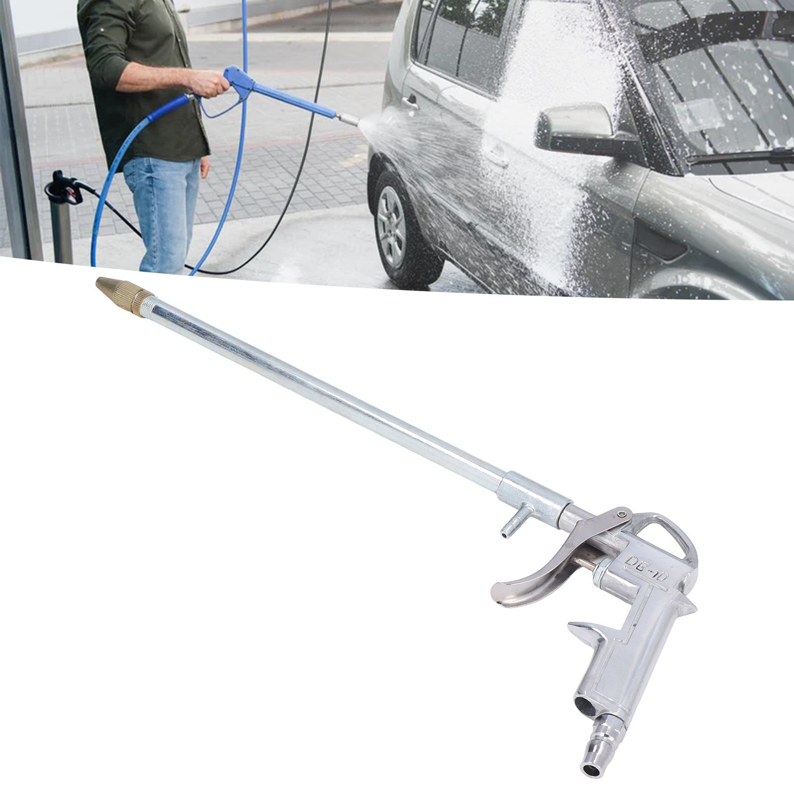 Air Blow Gun Dust Blow Gun Pneumatic Dust Blowing Gun Straight End Extendable Rod for Engine Car Wall