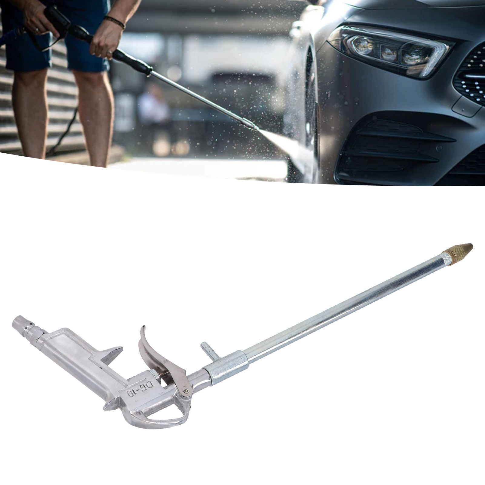 Air Blow Gun Dust Blow Gun Pneumatic Dust Blowing Gun Straight End Extendable Rod for Engine Car Wall
