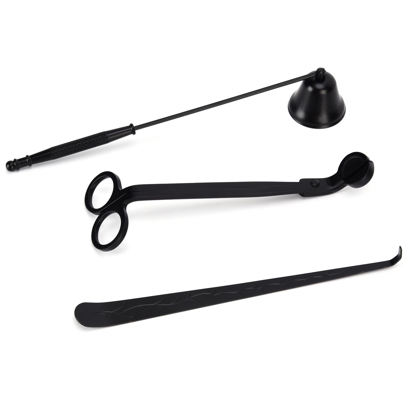 3PCS Candle Accessory Set Candle Wick Trimmer Cutter Snuffer Extinguisher Wick Dipper Gift SuppliesBlack