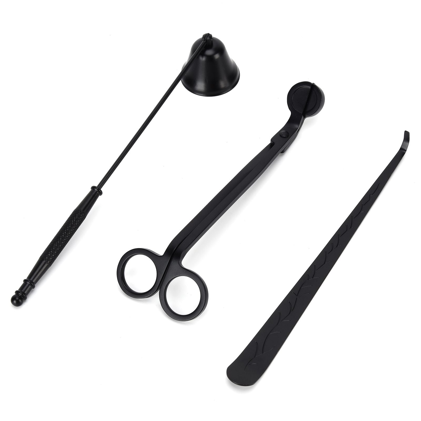 3PCS Candle Accessory Set Candle Wick Trimmer Cutter Snuffer Extinguisher Wick Dipper Gift SuppliesBlack
