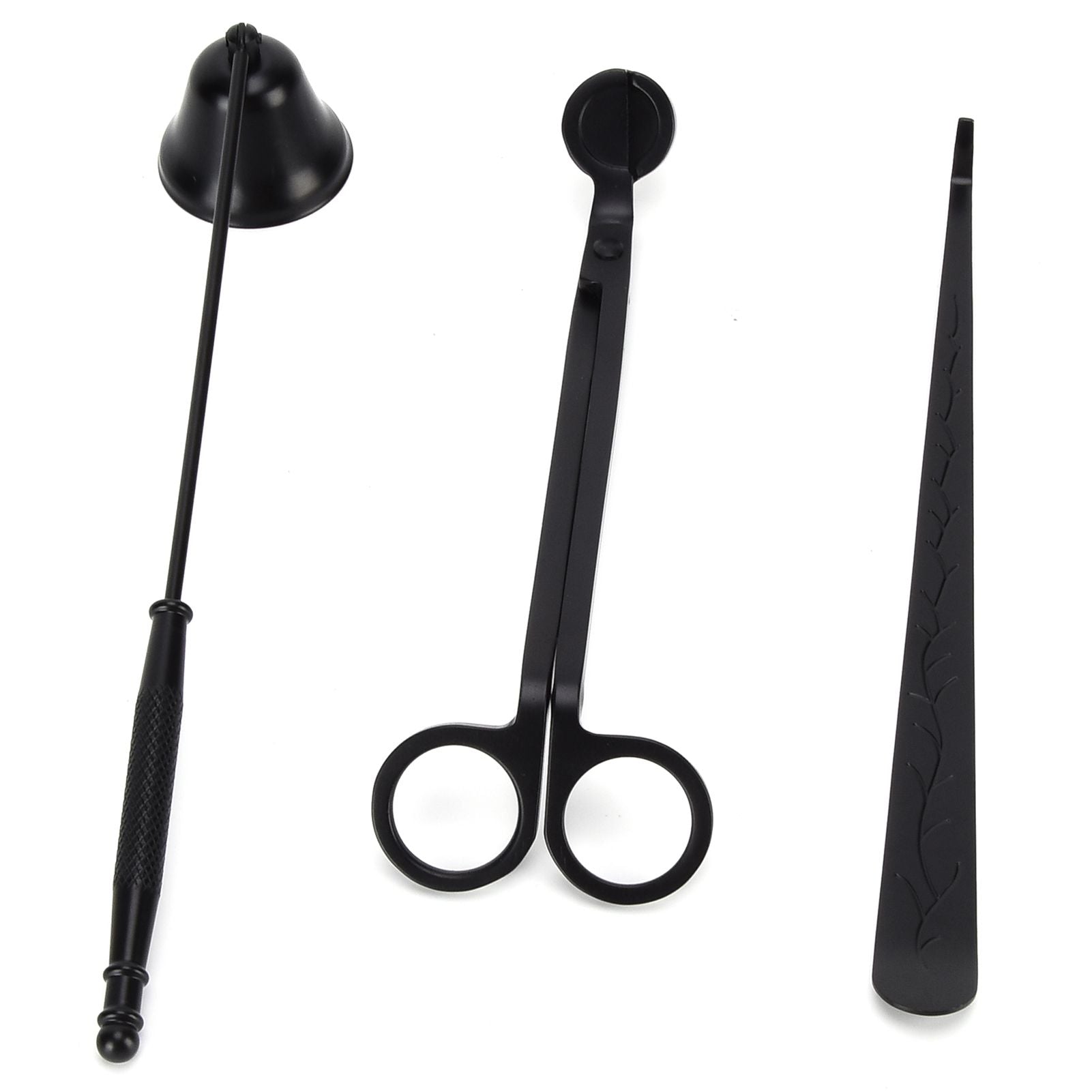 3PCS Candle Accessory Set Candle Wick Trimmer Cutter Snuffer Extinguisher Wick Dipper Gift SuppliesBlack