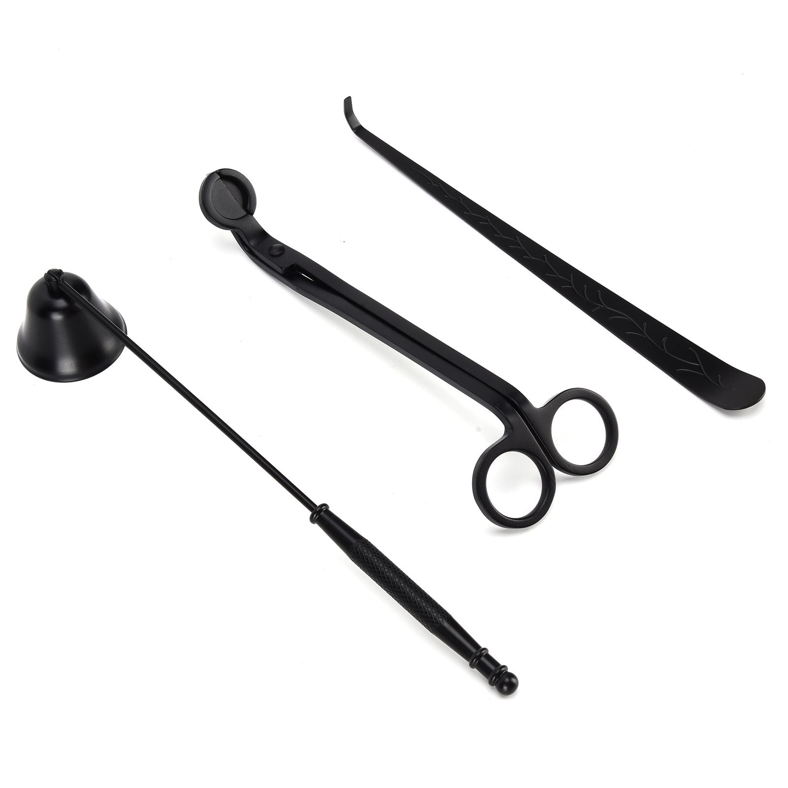 3PCS Candle Accessory Set Candle Wick Trimmer Cutter Snuffer Extinguisher Wick Dipper Gift SuppliesBlack