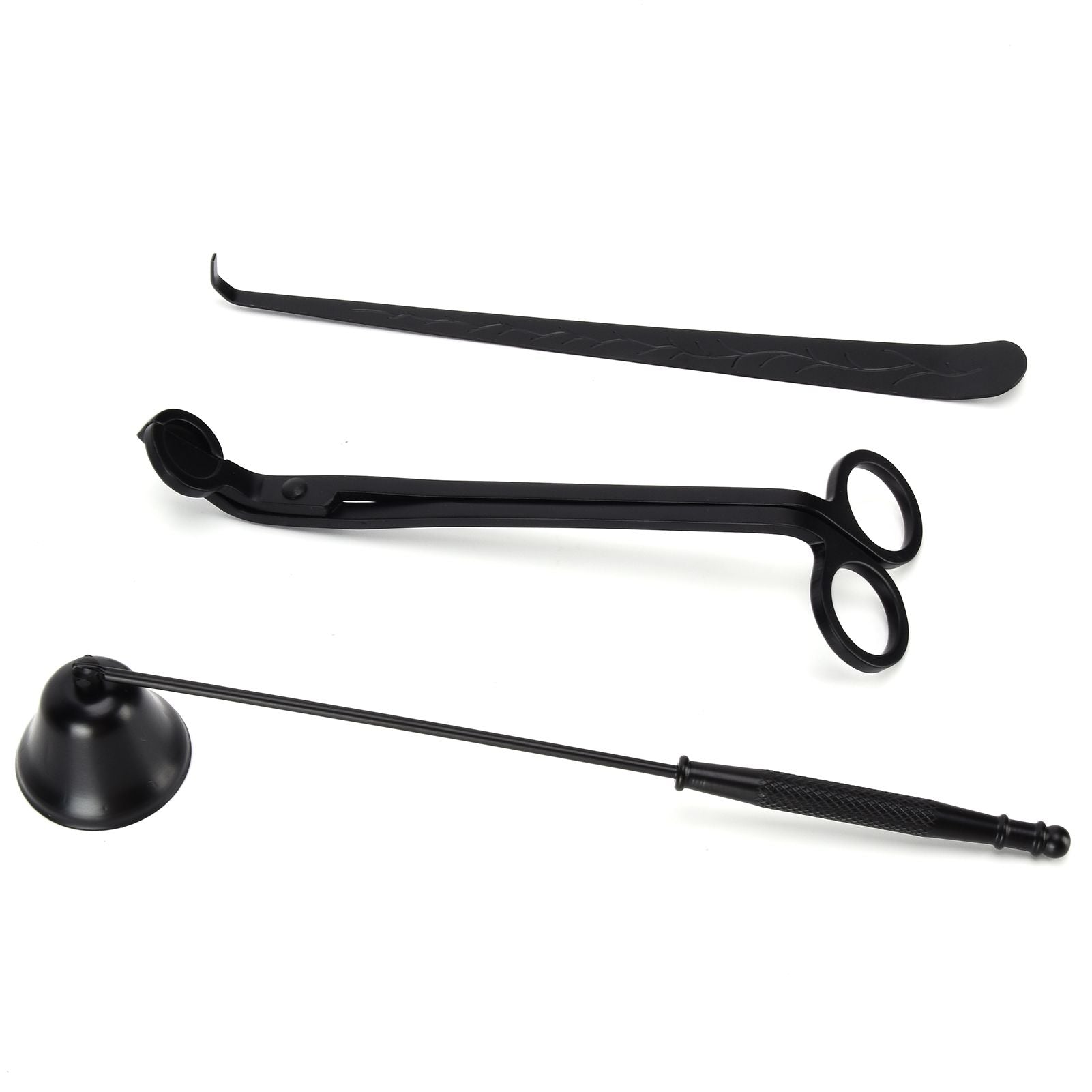 3PCS Candle Accessory Set Candle Wick Trimmer Cutter Snuffer Extinguisher Wick Dipper Gift SuppliesBlack