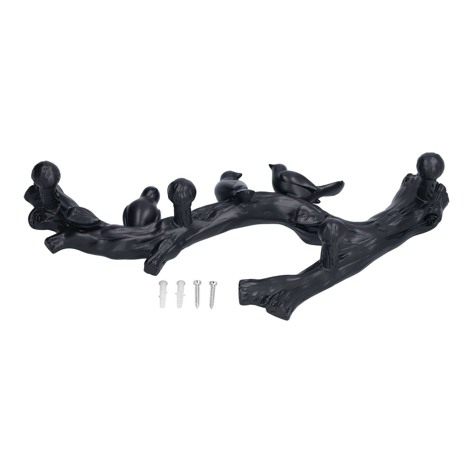 Decorative Hook Black Bird Branch Shape Three Dimensional Wall Mounted Home Decoration AccessoriesMedium (38cm)