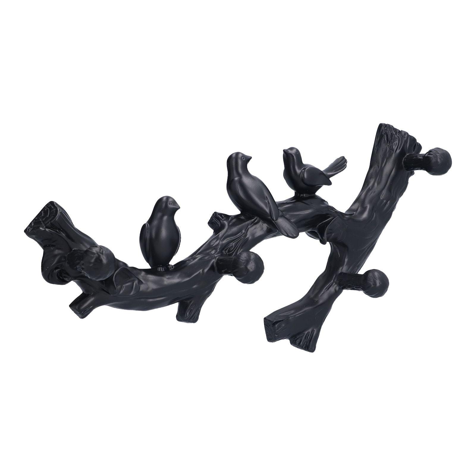 Decorative Hook Black Bird Branch Shape Three Dimensional Wall Mounted Home Decoration AccessoriesMedium (38cm)