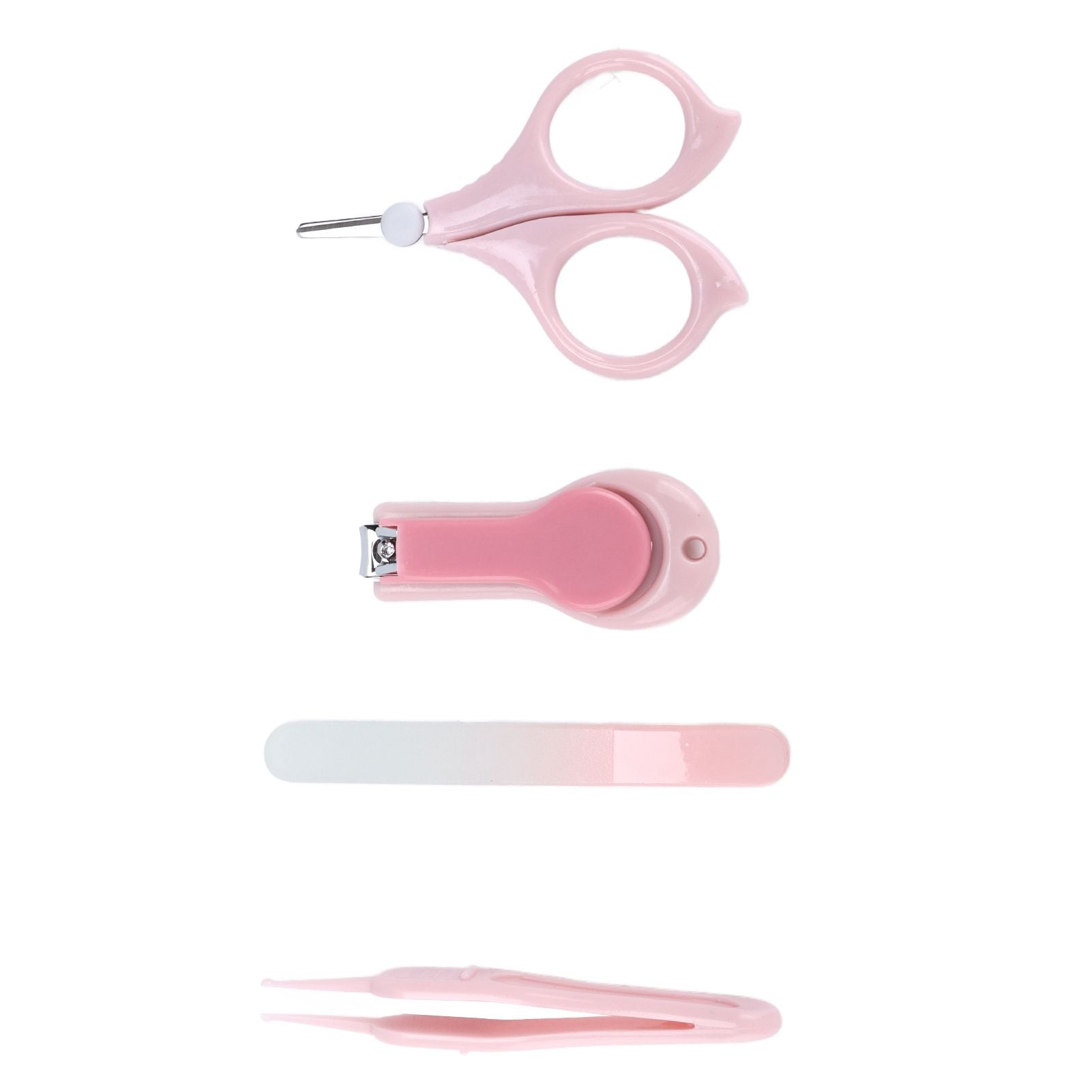 Nail Clippers Kit Cartoon Shape Stainless Steel Baby Nail Trimmer with Tweezers Nail File Storage Box for Baby Nail CarePink
