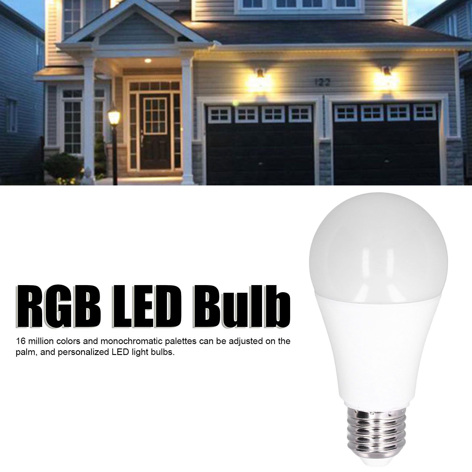 LED Smart Bulb 9W E27 RGB Dimming Light Voice Control Smart Home Bulb for Google 85‑265V