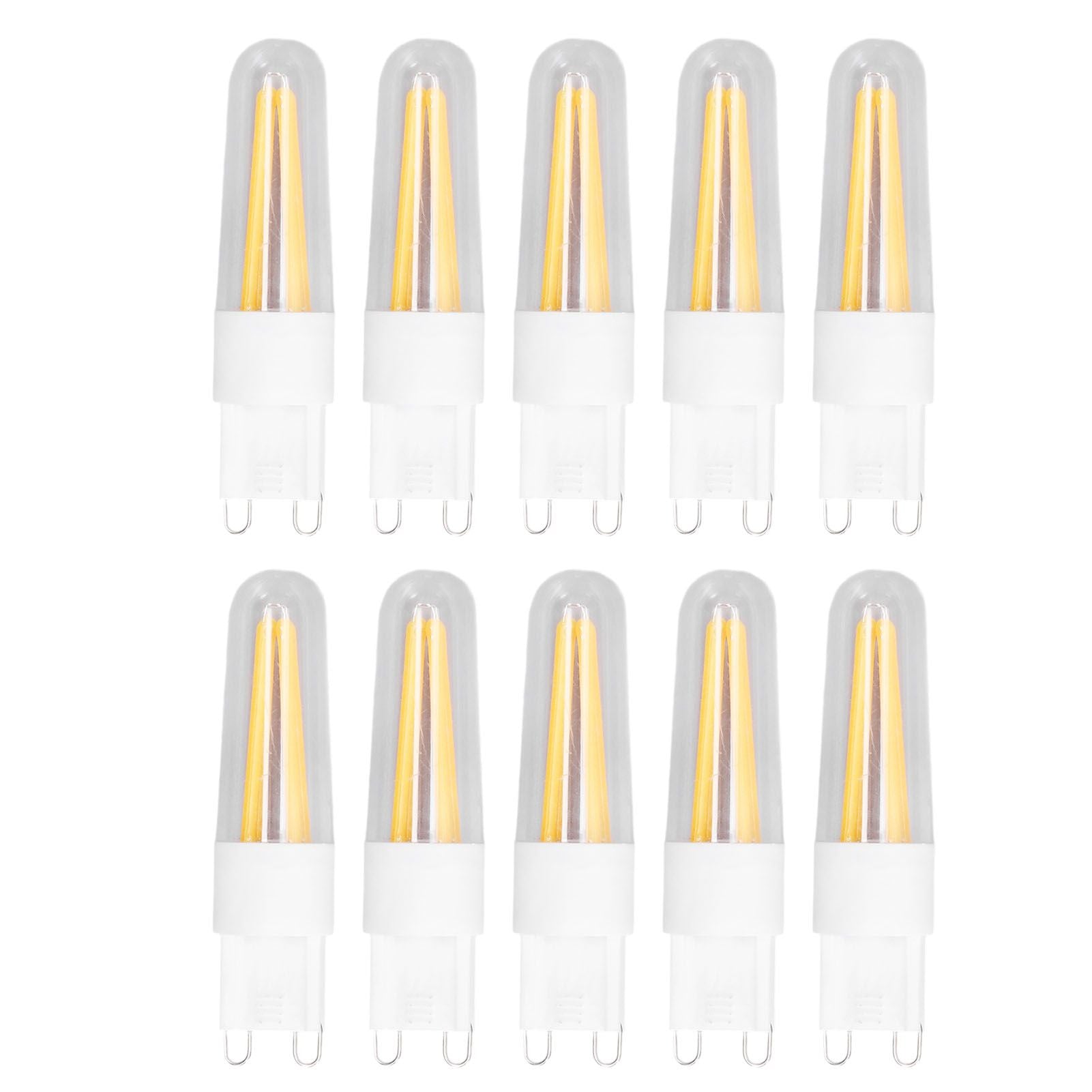 10Pcs G9 LED Bulb 3W 200LM Long Filament Bulbs for Chandelier Ceiling Lamp Table Lamp Warm White 220V