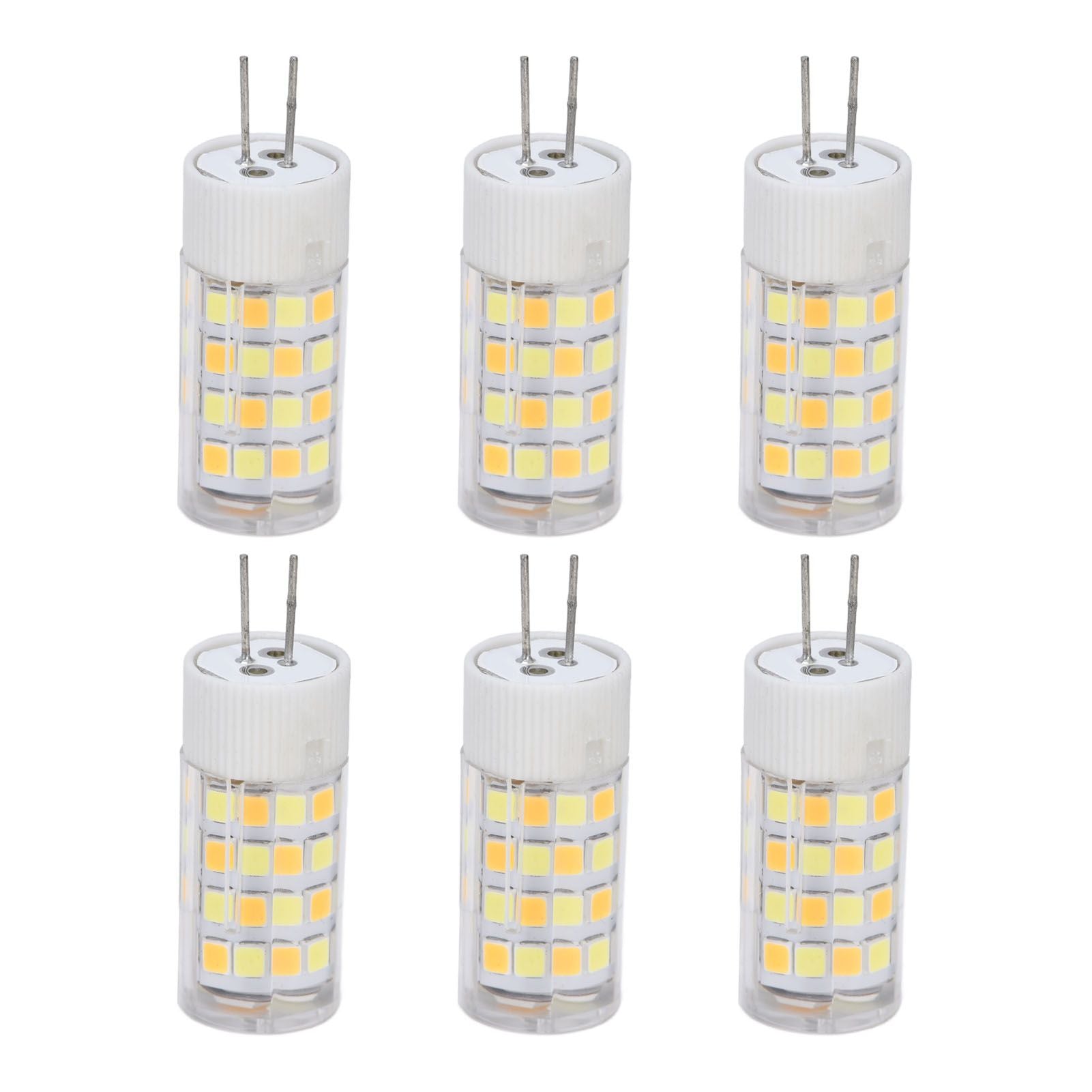 6PCS G4 Light Bulb 3 Light Color 220V Small Ceiling Lamp Bulb Wall Lamp Bulb for Home OfficeG4 5W 52LED