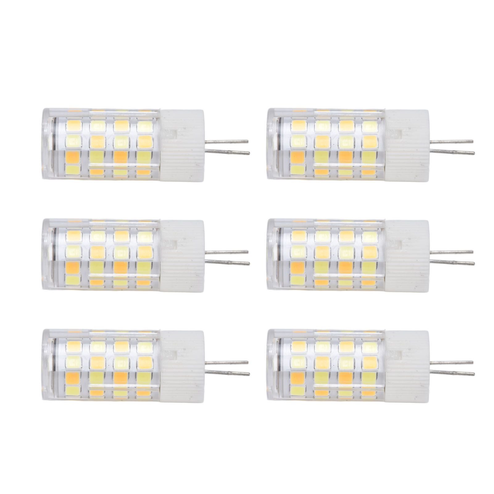 6PCS G4 Light Bulb 3 Light Color 220V Small Ceiling Lamp Bulb Wall Lamp Bulb for Home OfficeG4 5W 52LED