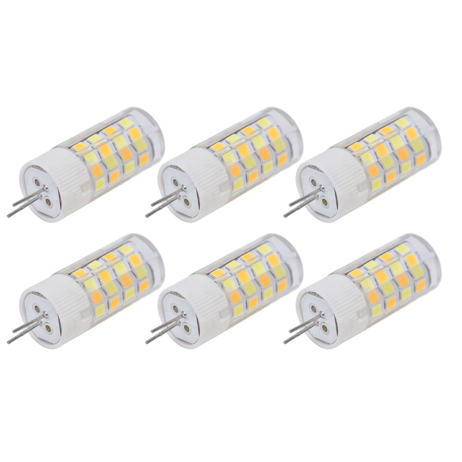 6PCS G4 Light Bulb 3 Light Color 220V Small Ceiling Lamp Bulb Wall Lamp Bulb for Home OfficeG4 5W 52LED