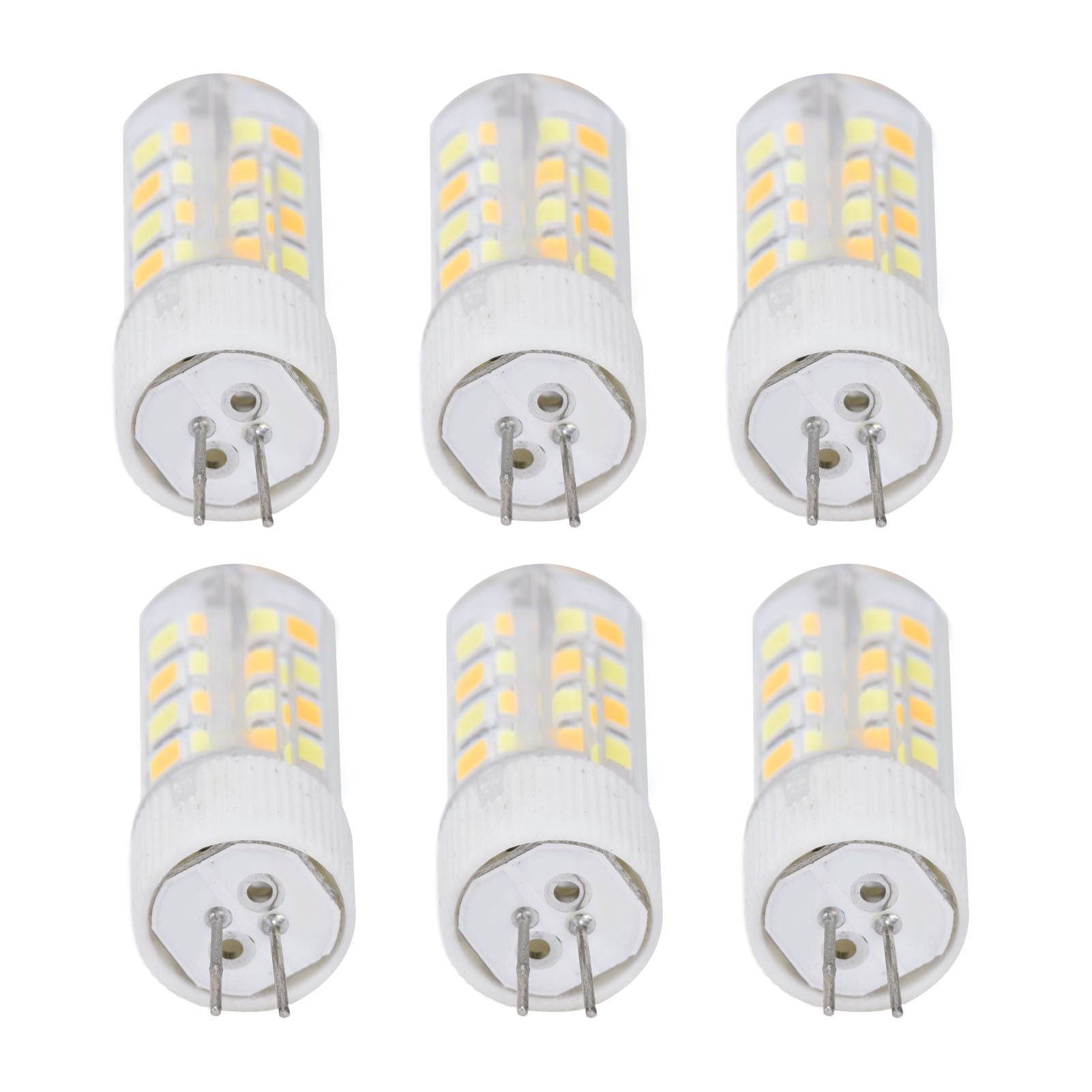 6PCS G4 Light Bulb 3 Light Color 220V Small Ceiling Lamp Bulb Wall Lamp Bulb for Home OfficeG4 5W 52LED