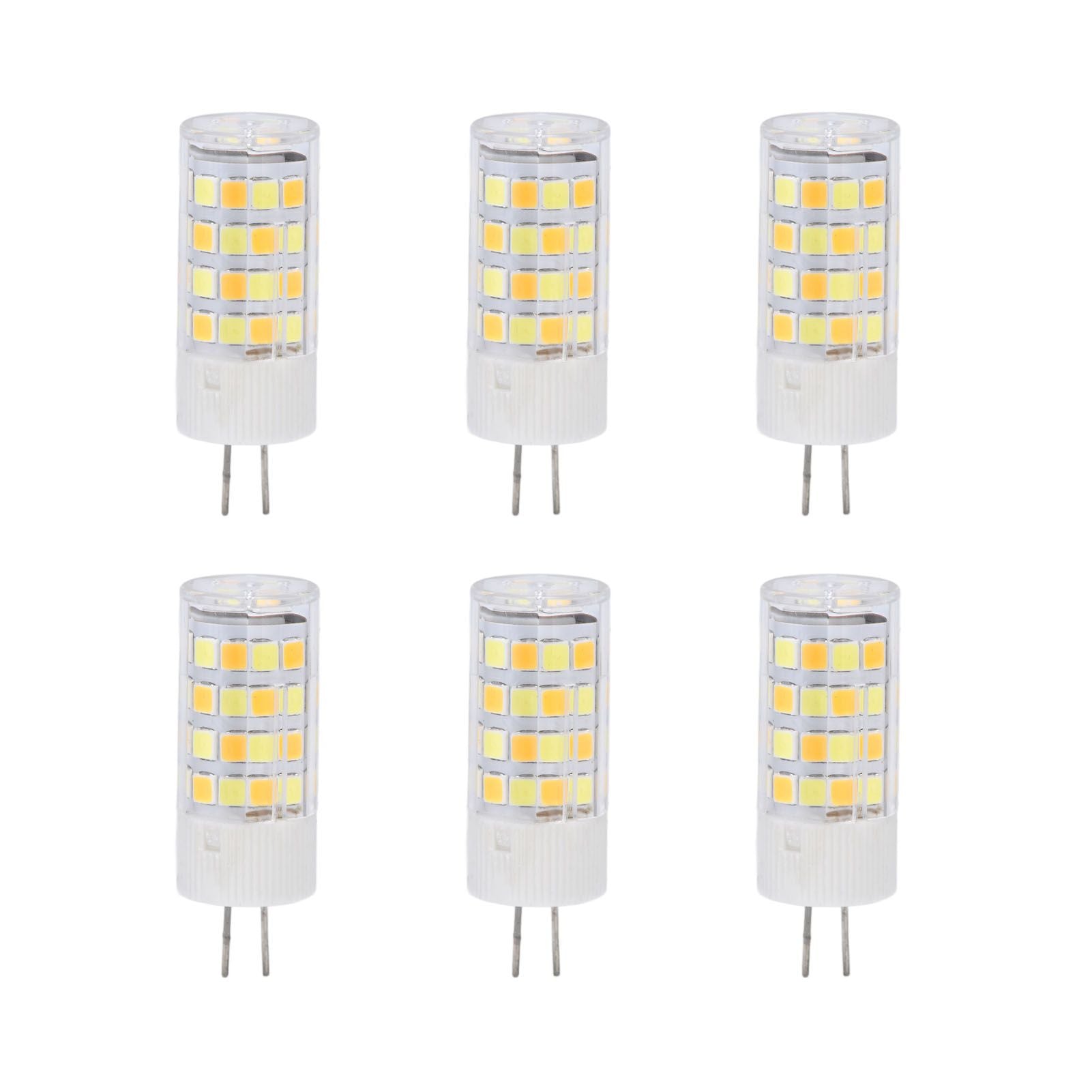6PCS G4 Light Bulb 3 Light Color 220V Small Ceiling Lamp Bulb Wall Lamp Bulb for Home OfficeG4 5W 52LED