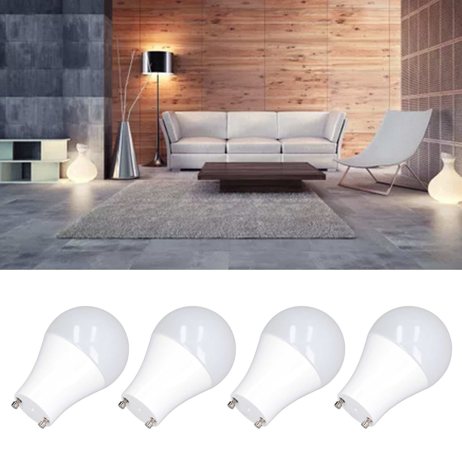 4PCS GU24 Light Bulb High Brightness Energy Saving LED A19 Light Bulb for Bedroom Office 120V5W Warm White 2700K
