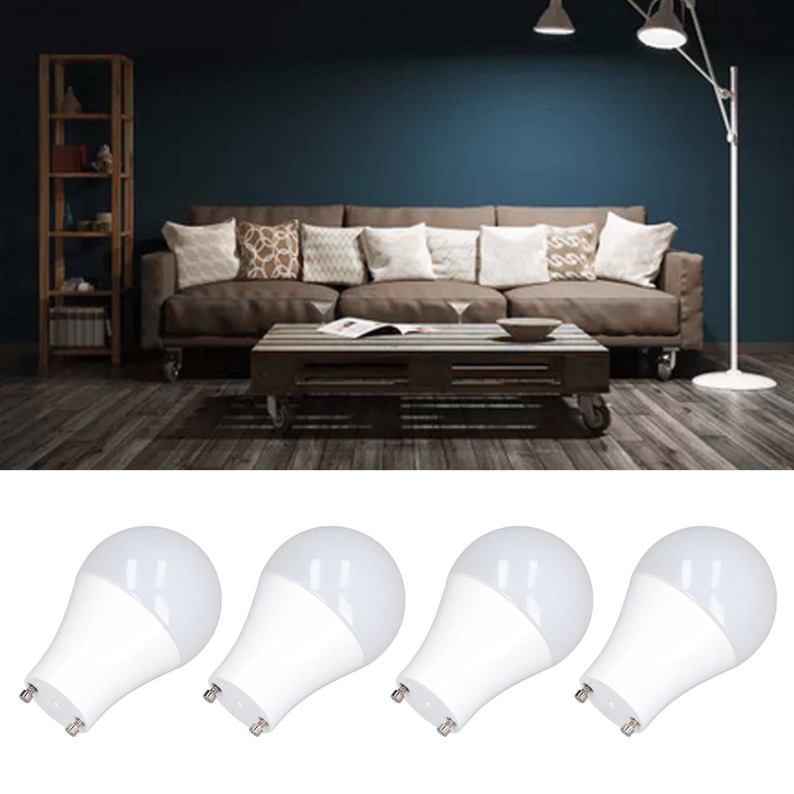 4PCS GU24 Light Bulb High Brightness Energy Saving LED A19 Light Bulb for Bedroom Office 120V5W Cold White 5000K