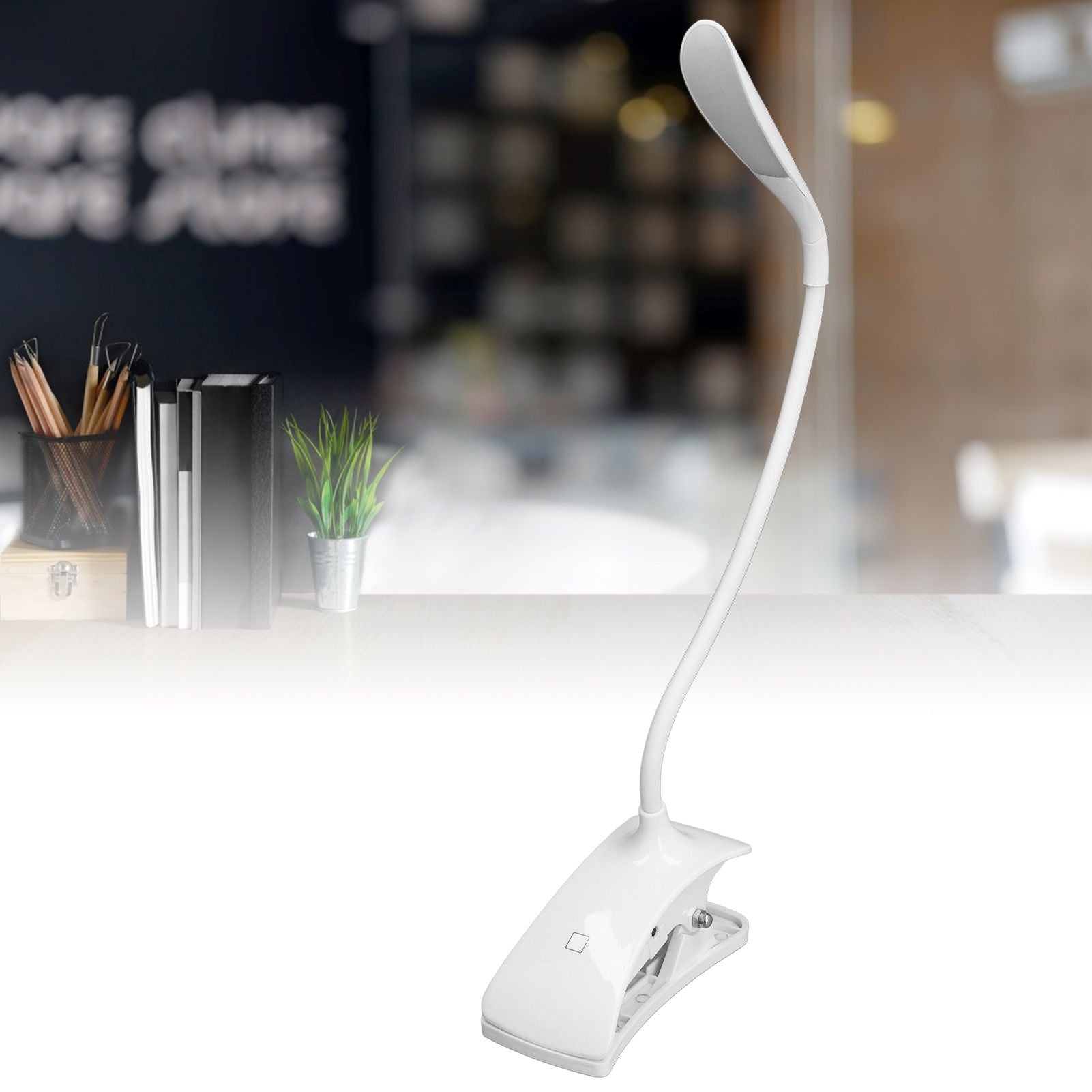 LED Desk Lamp 3 Level Brightness Energy Saving Eye Protection Clip Table Lamp with Flexible Gooseneck