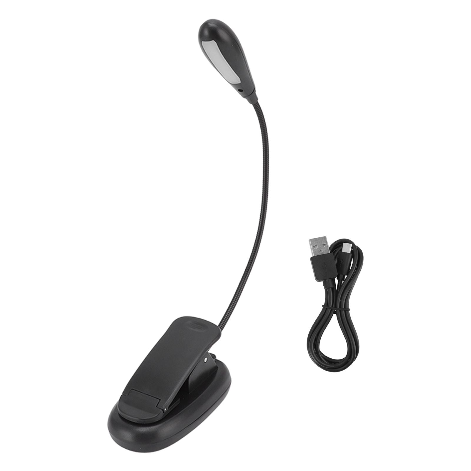 Clip On Light Black 9 Level 7 Lamps Foldable Flexible Gooseneck USB Rechargeable LED Clip Table Reading Lamp