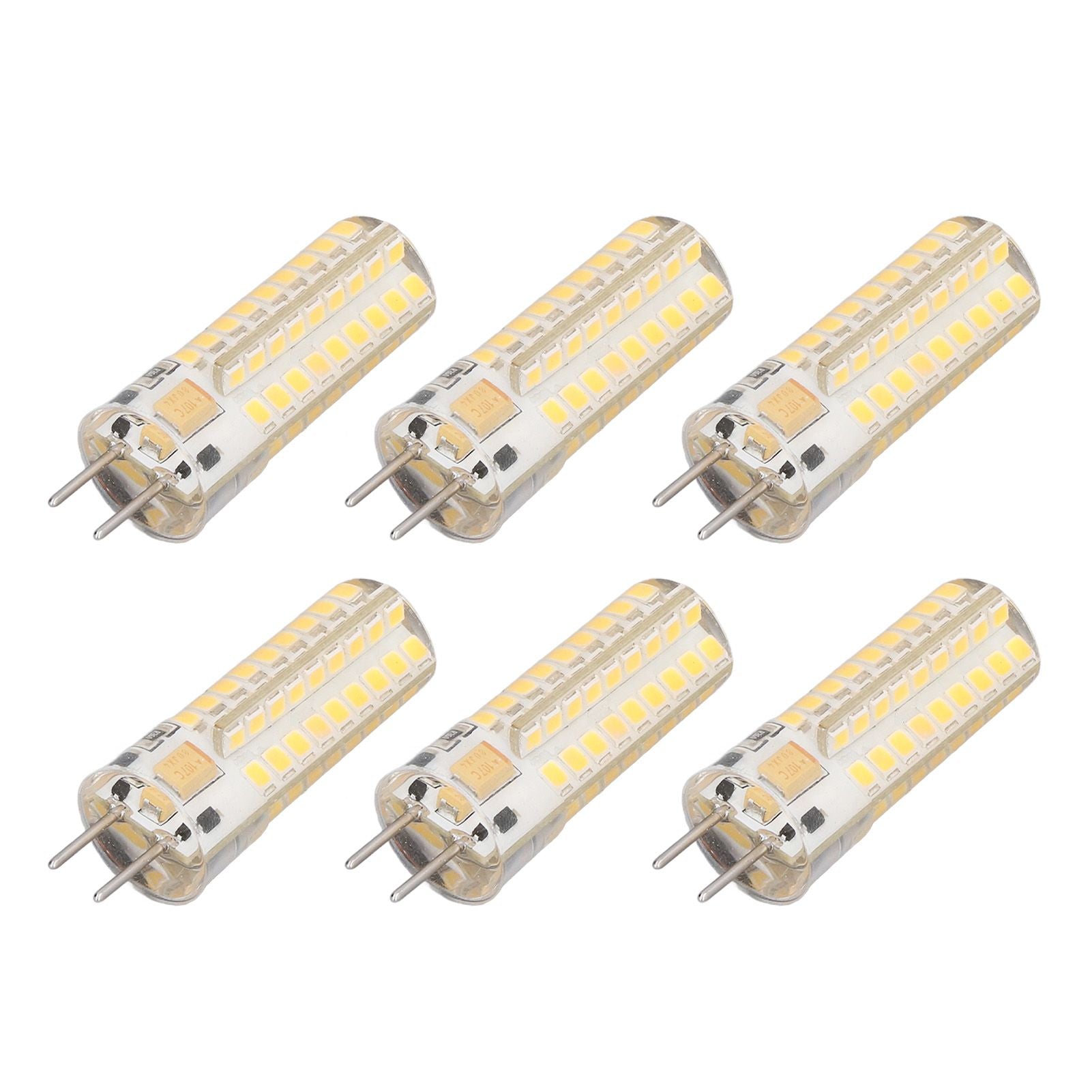 6Pcs GY6.35 LED Bulb 7W AC DC12V 700lm 72 LEDs 360 Degree LED Corn Light Bulb for Pendant Lamps Ceiling Lamps Warm Light(2700K-3000K)